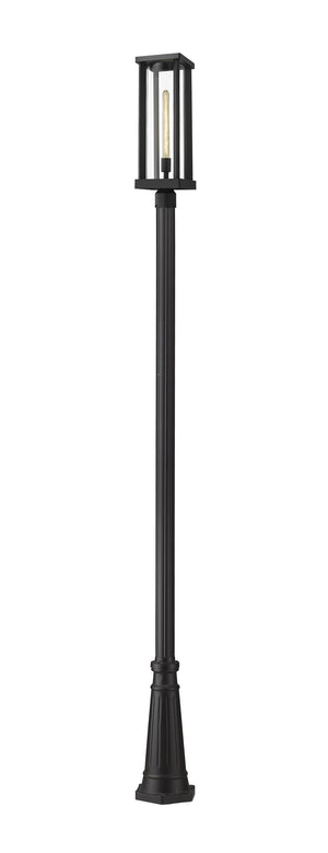 Glenwood 1 Light Outdoor Post Mounted Fixture in Black Finish