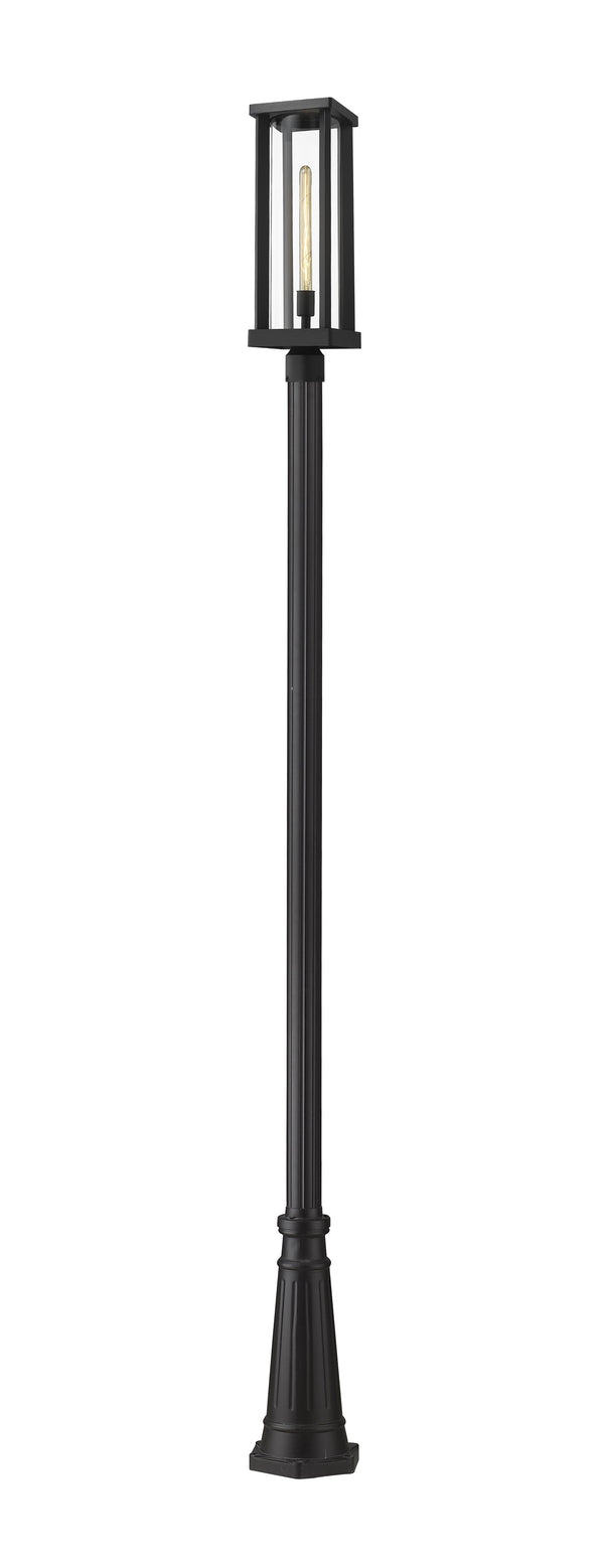 Glenwood 1 Light Outdoor Post Mounted Fixture in Black Finish