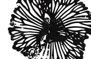 Flower Wall Art, Extra Small, Black, Metal