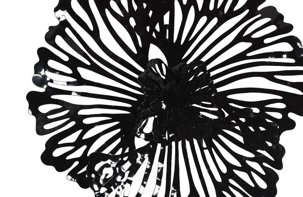 Flower Wall Art, Extra Small, Black, Metal