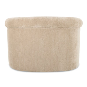 Thora Lounge Chair in Beige Velvet Upholstery