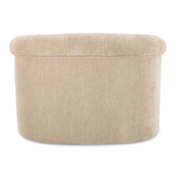 Thora Lounge Chair in Beige Velvet Upholstery