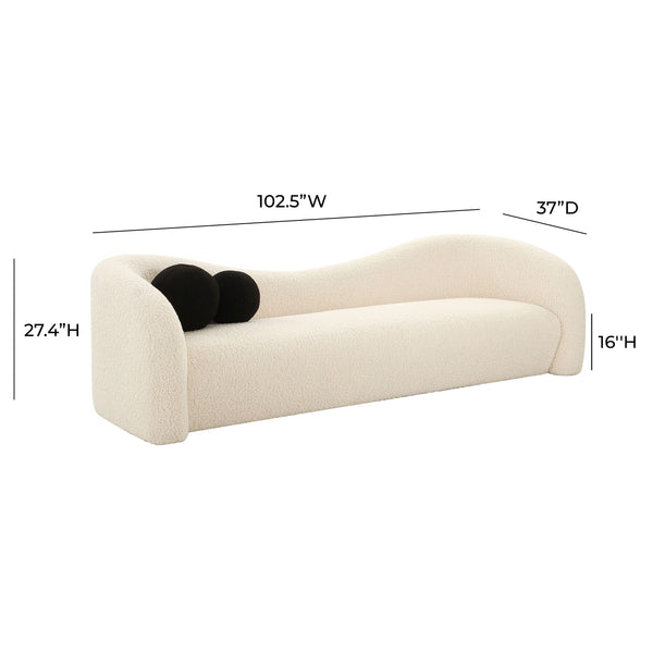 Leonie Beige Faux Shearling Sofa