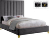 Glenda Full Bed In Grey Velvet