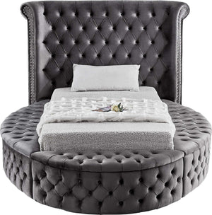 Lorena Twin Bed In Grey Velvet