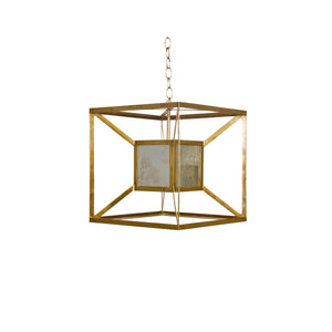 GOLD LEAFED IRON BOX CHANDELIER PENDANT