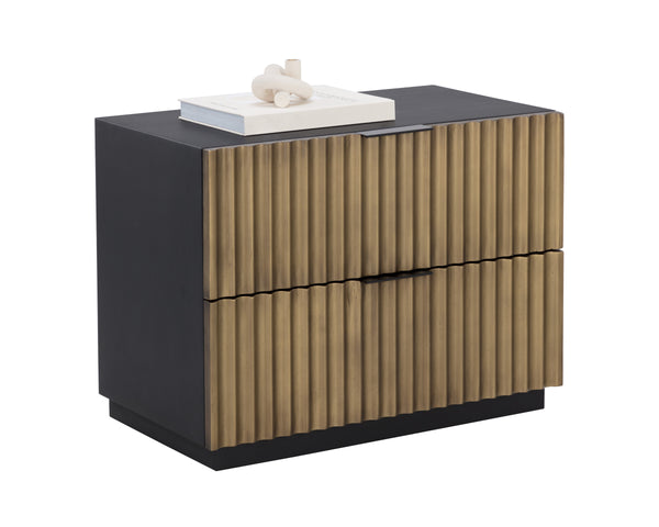 CARLIN NIGHTSTAND - BLACK / ANTIQUE BRASS