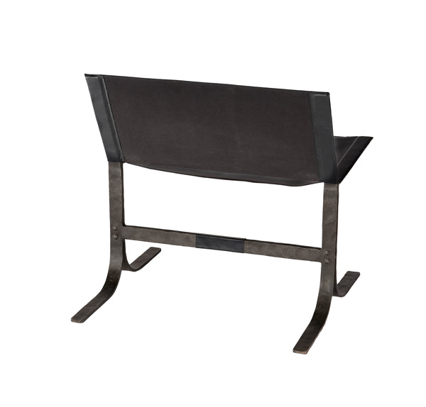  Alessa Leather Sling Chair, Black