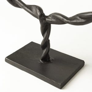 Rizwan (Large) Black Aluminum Braided Circular Object