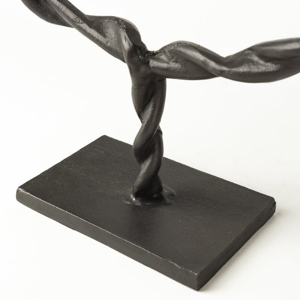 Rizwan (Large) Black Aluminum Braided Circular Object
