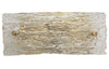 Swan Curved Glass Sconce, Small, Clear Textured Glass and Antique Brass Metal