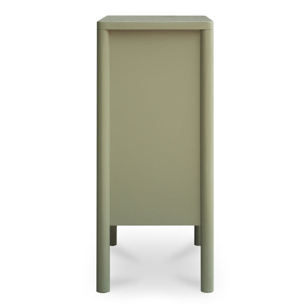 Moe's Hannah Cabinet in Green with Glass Inserts