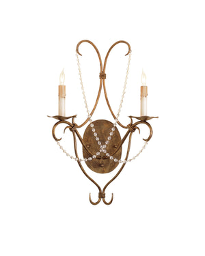 Crystal Lights Gold Wall Sconce In Rhine Gold