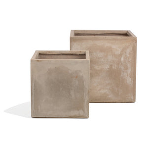 Urbano Square Fiber Clay Set/2 Planters