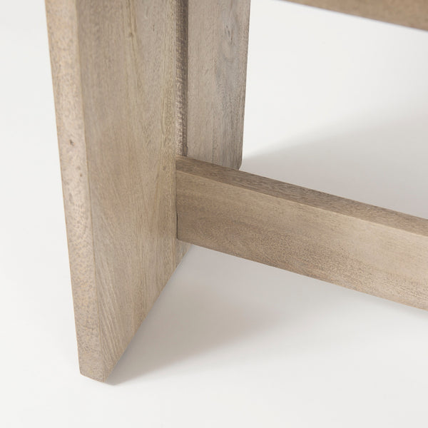Aida 18H Light Gray Wood Dining Bench
