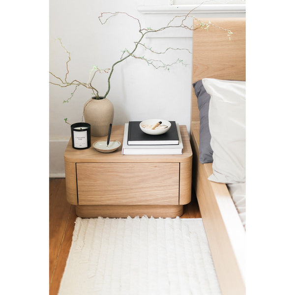 Moe's Round Off Small Nightstand in Light Oak