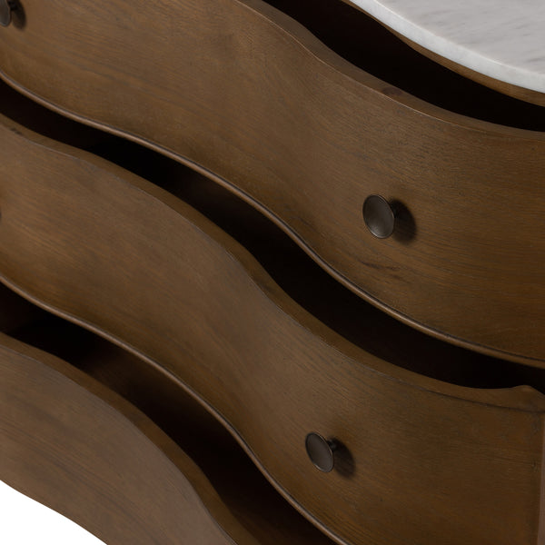 Tiago Marble Chest In Toasted Oak