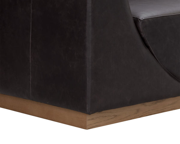 ANAKIN SOFA - LIGHT OAK - TUSCANY WARM BLACK LEATHER
