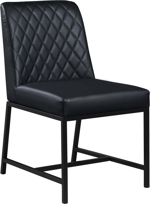 Bernard Dining Chair In Black Faux Leather