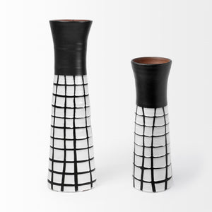 Luanda Small Black/White Large Ceramic Vase