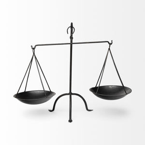 Adilah 16L x 10W Black Metal Vintage Inspired Weighing Scale