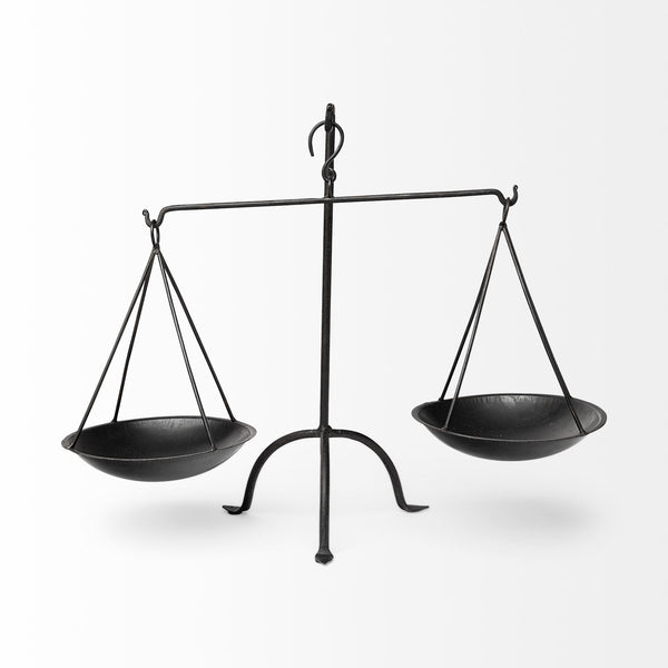 Adilah 16L x 10W Black Metal Vintage Inspired Weighing Scale