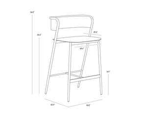 KEANU COUNTER STOOL - ANTIQUE GOLD