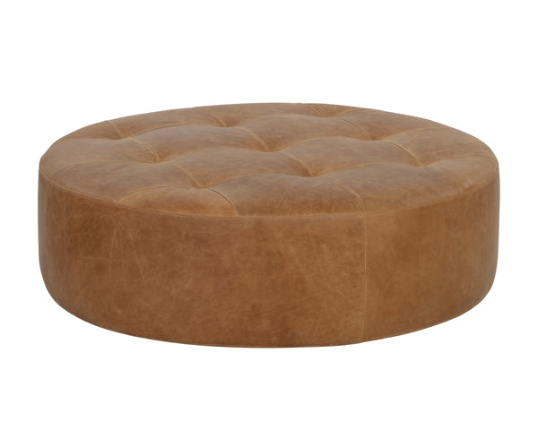 NILDA OTTOMAN - CAMEL LEATHER
