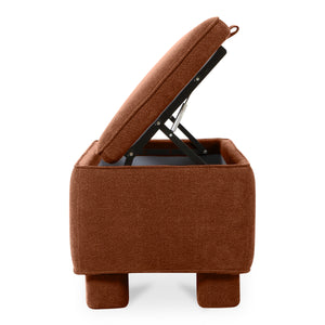 Moe's Ichigo Storage Bench in Deep Orange