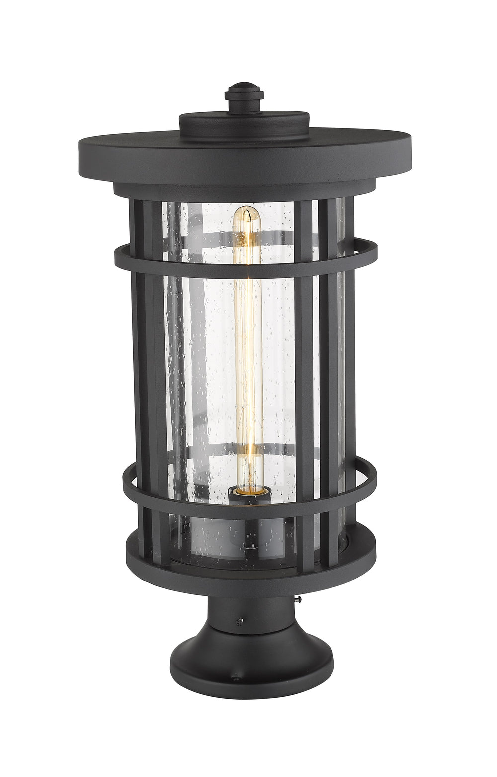 Jordan 1 Light Outdoor Pier Mounted Fixture in Black Finish