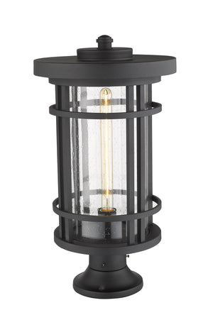 Jordan 1 Light Outdoor Pier Mounted Fixture in Black Finish