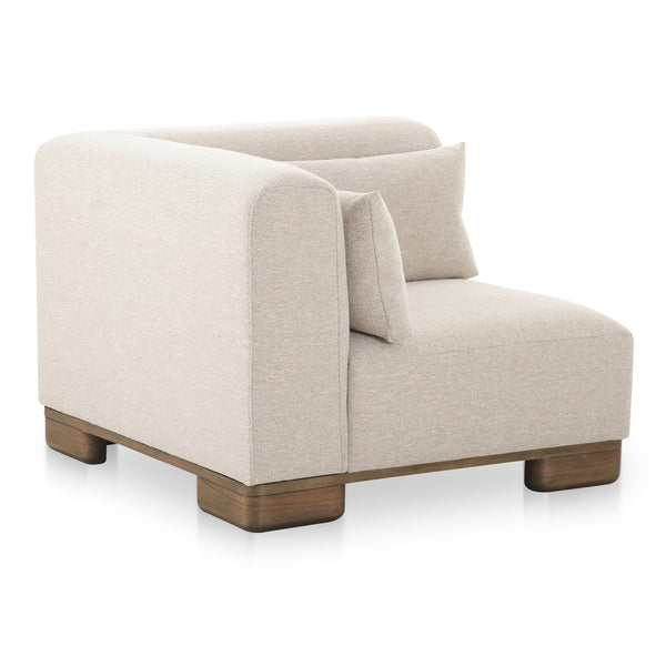Moe's June Corner Chair in Oatmeal Beige
