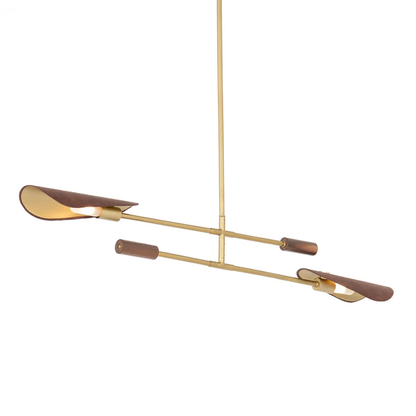 Astrid Double Pendant-D Brown Leather