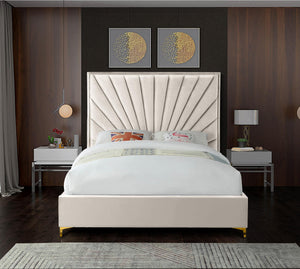 Wilfred King Bed In Cream Velvet