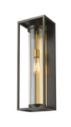 Dunbroch 1 Light Outdoor Wall Sconce in Deep Bronze + Outdoor Brass Finish