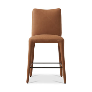 Monza Stool In Heritage Camel Top Grain Leather - Counter