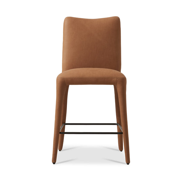 Monza Stool In Heritage Camel Top Grain Leather - Counter