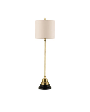Messenger Brass Table Lamp In Vintage Brass & Black