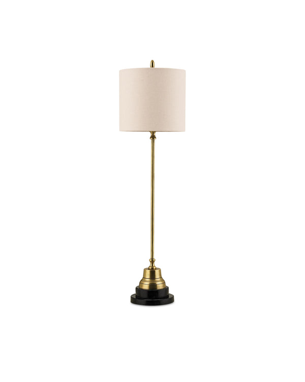 Messenger Brass Table Lamp In Vintage Brass & Black