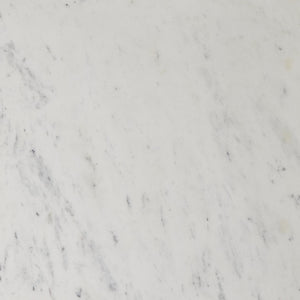 Hammered Iron End Table In White Marble