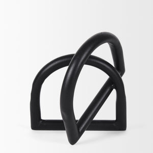 Locke Large Matte Black Metal Decorative Object