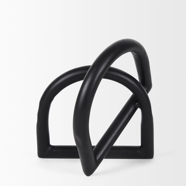 Locke Large Matte Black Metal Decorative Object
