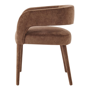 Lauryn Velvet Dining Side Chair, Dainty Dark Brown