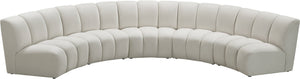 Lynda 5pc. Modular Sectional In Cream Velvet