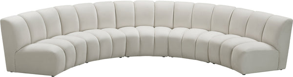 Lynda 5pc. Modular Sectional In Cream Velvet