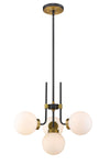Parsons 4 Light Chandelier in Matte Black + Olde Brass Finish
