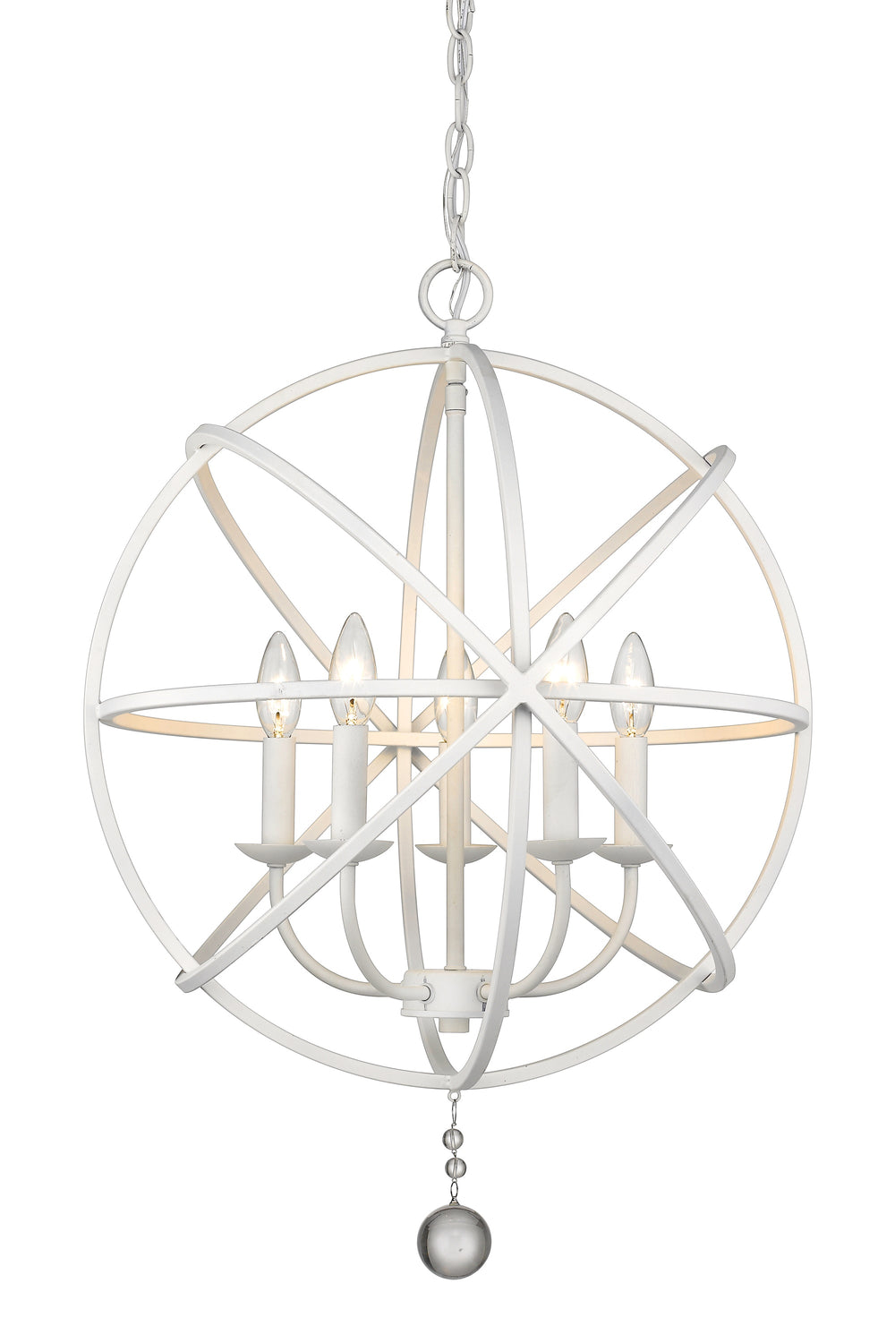 Tull 5 Light Chandelier in Matte White Finish