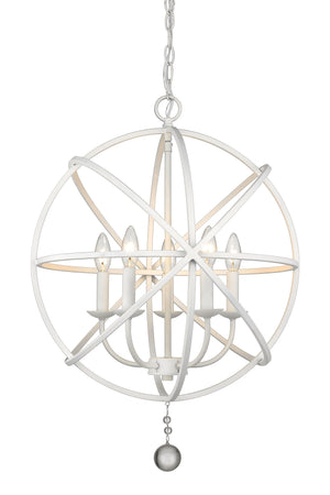 Tull 5 Light Chandelier in Matte White Finish