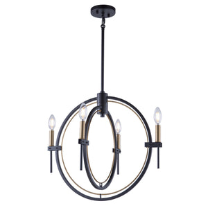 Anglesey AC11454 Chandelier in Matte Black & Harvest Brass