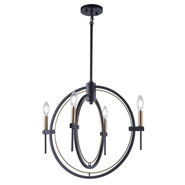 Anglesey AC11454 Chandelier in Matte Black & Harvest Brass